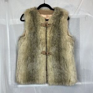 Vintage 80s Country Pacer faux fur vest Medium mob wife indie glam rock luxury